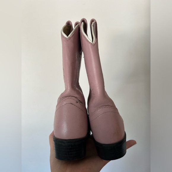 Masterson Boot Co. Pink Leather Youth Western Boots Size 13 - Picture 4 of 8